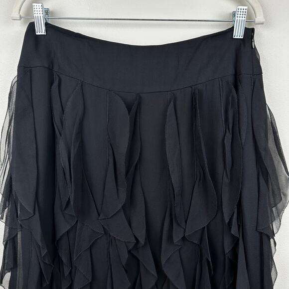 Worth Silk Maxi Skirt Y2K Handkerchief Black 8 Whimsy Goth Fairy Grunge Witchy - Picture 2 of 10